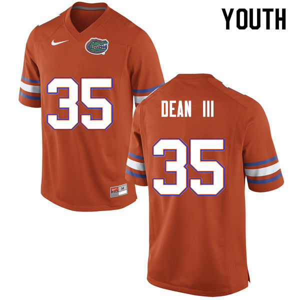 Youth #35 Trey Dean III Florida Gators College Football Jerseys Sale-Orange